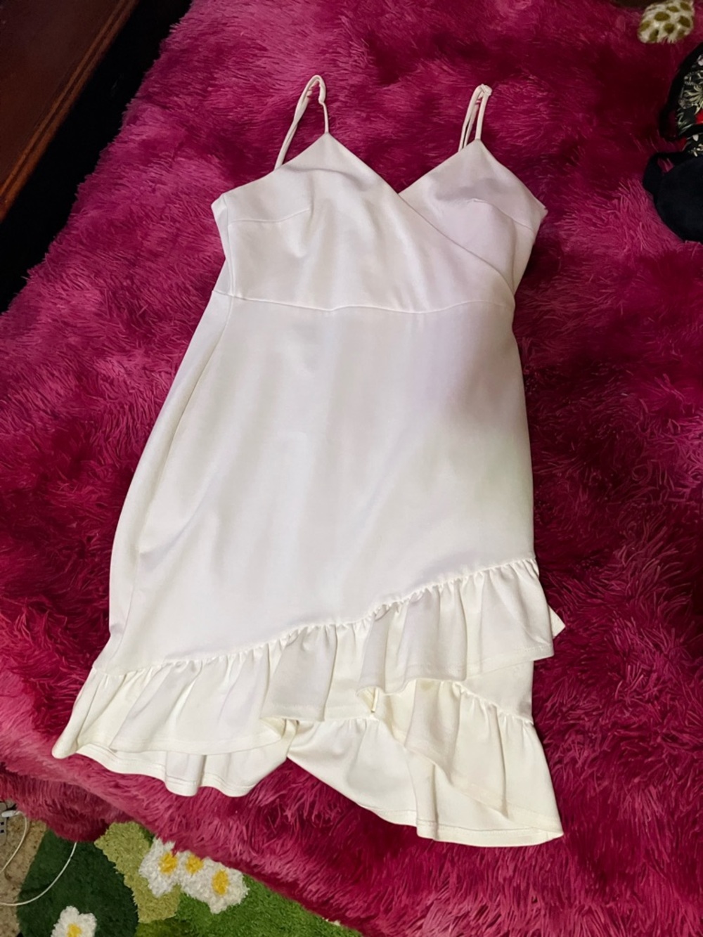 Lulu's White Ruffled Mini Slip Dress - Picture 2 of 4